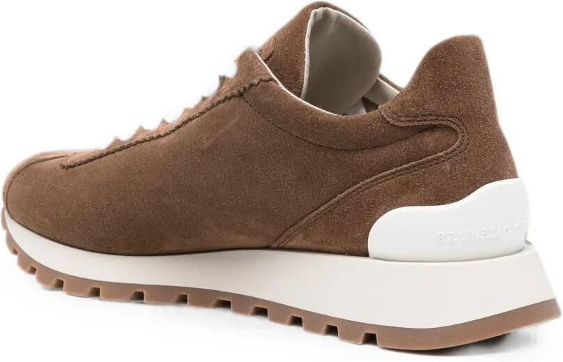 Brunello Cucinelli Monili-verfraaide suède sneakers Bruin - Foto 2