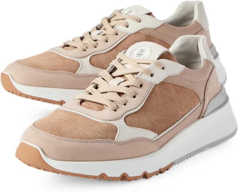 Brunello Cucinelli Nubuck en suède hardlopers Beige - Foto 3