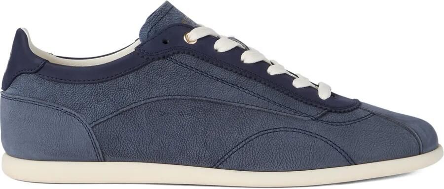 Brunello Cucinelli Nubuck sneakers met textuur Blauw