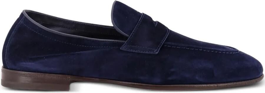 Brunello Cucinelli Penny loafers met reliëf en stiksels Blauw