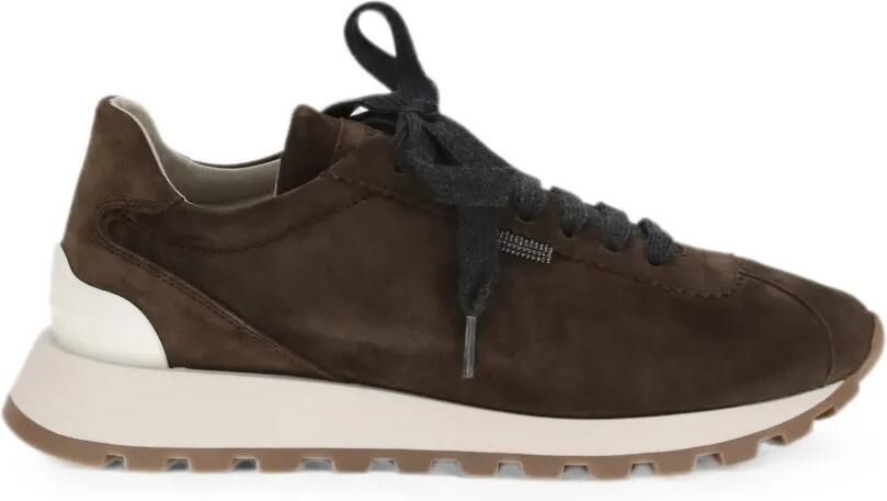Brunello Cucinelli Runner sneakers met ronde neus Bruin