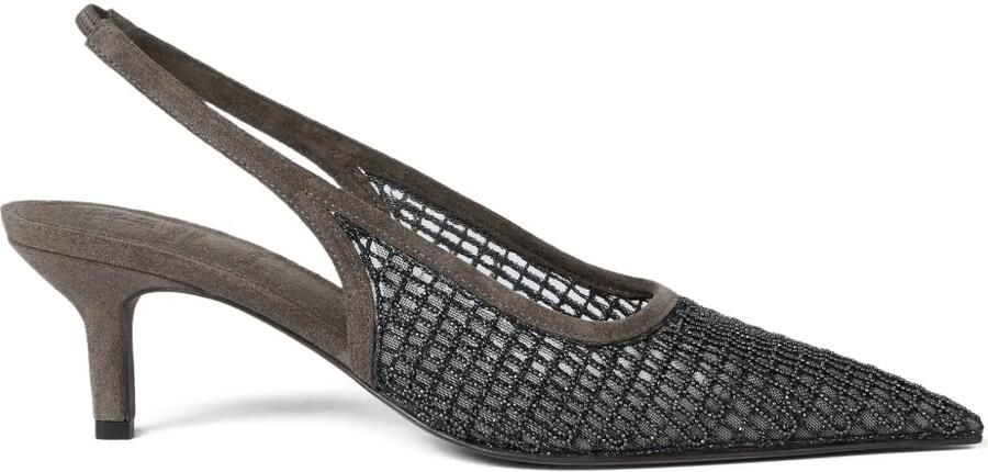 Brunello Cucinelli Slingback pumps met borduurwerk Zwart