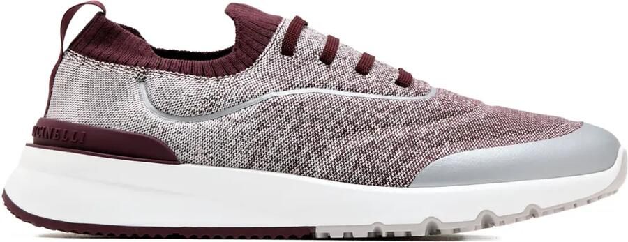 Brunello Cucinelli Sneakers met gebreide afwerking Rood