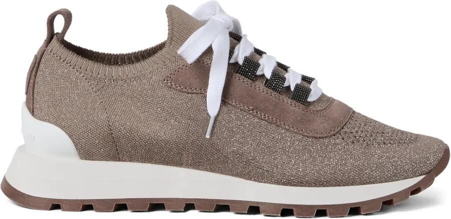 Brunello Cucinelli Sneakers met glitter Bruin