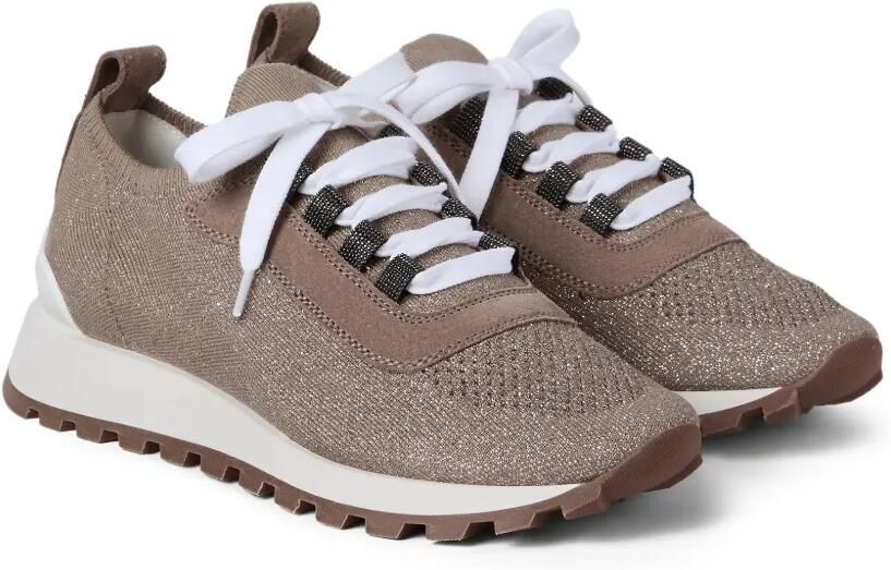 Brunello Cucinelli Sneakers met glitter Bruin - Foto 3