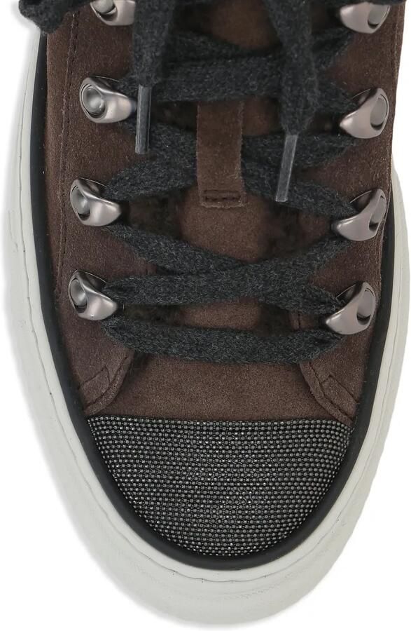Brunello Cucinelli Sneakers met lammy afwerking Bruin - Foto 3