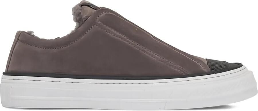 Brunello Cucinelli Sneakers met lammy afwerking Bruin
