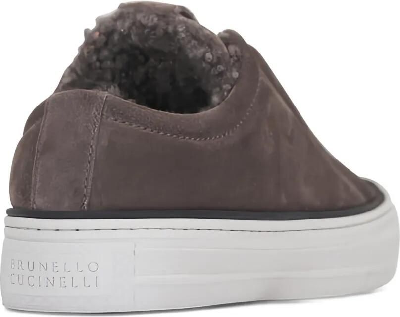 Brunello Cucinelli Sneakers met lammy afwerking Bruin - Foto 4