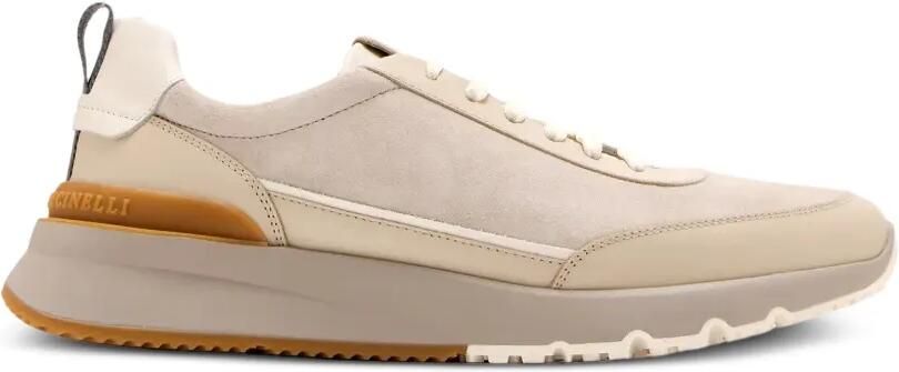Brunello Cucinelli Sneakers met logo-reliëf Beige