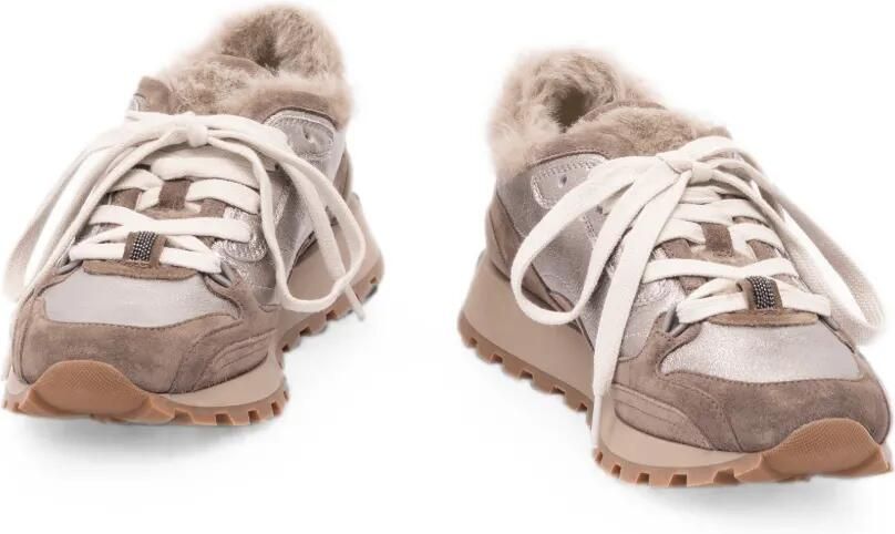 Brunello Cucinelli Sneakers met ronde neus en vlakken Bruin - Foto 3