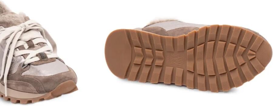 Brunello Cucinelli Sneakers met ronde neus en vlakken Bruin - Foto 5
