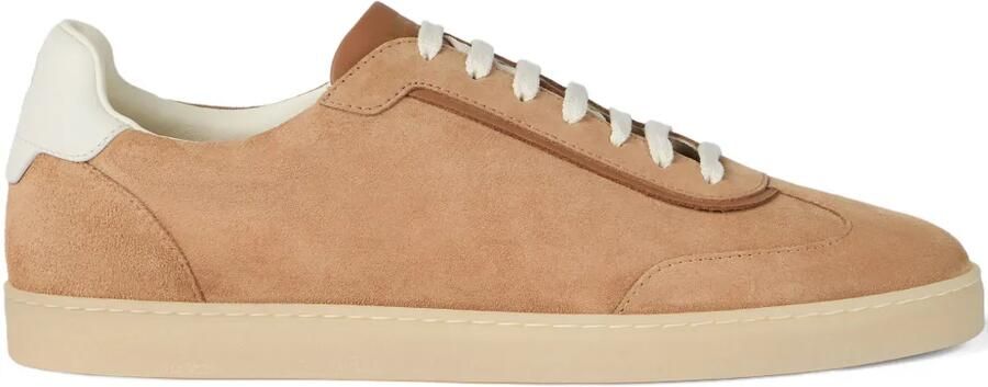 Brunello Cucinelli Sneakers met suède vlakken Beige