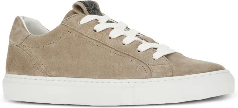 Brunello Cucinelli Sneakers met suède vlakken Beige