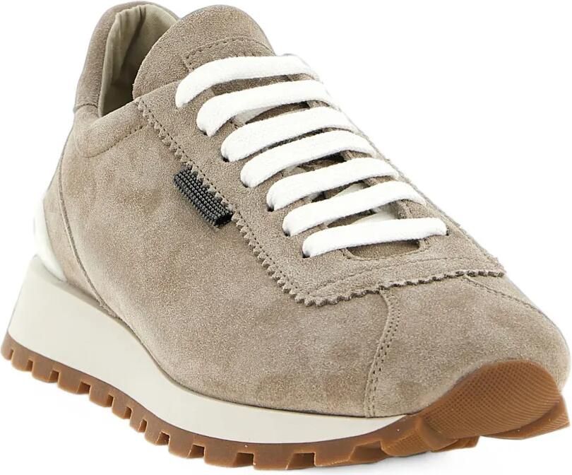 Brunello Cucinelli Sneakers met suède vlakken Beige - Foto 2