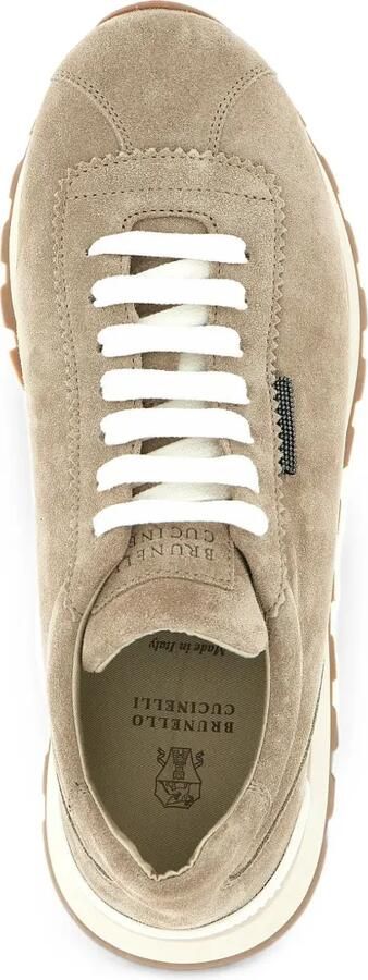 Brunello Cucinelli Sneakers met suède vlakken Beige - Foto 4