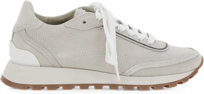 Brunello Cucinelli Sneakers met vlakken en monili afwerking Beige