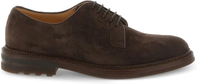 Brunello Cucinelli Suède derby schoenen Bruin