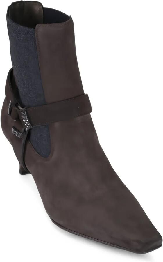 Brunello Cucinelli Suède enkellaarzen Bruin - Foto 2