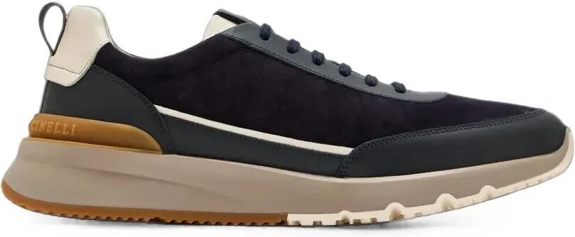 Brunello Cucinelli Suède hardloopsneakers Blauw