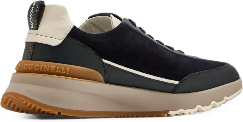 Brunello Cucinelli Suède hardloopsneakers Blauw - Foto 4