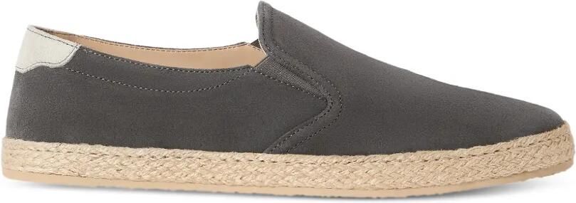 Brunello Cucinelli Suède instappers met touwdetail Grijs