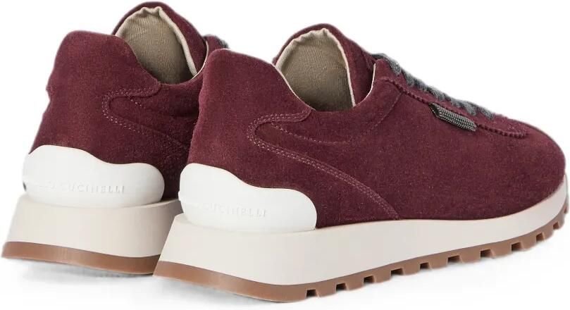 Brunello Cucinelli Suède schoenen met glanzende lus Rood - Foto 5