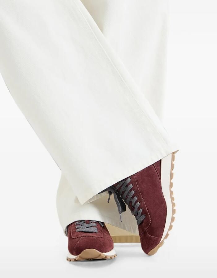 Brunello Cucinelli Suède schoenen met glanzende lus Rood - Foto 2