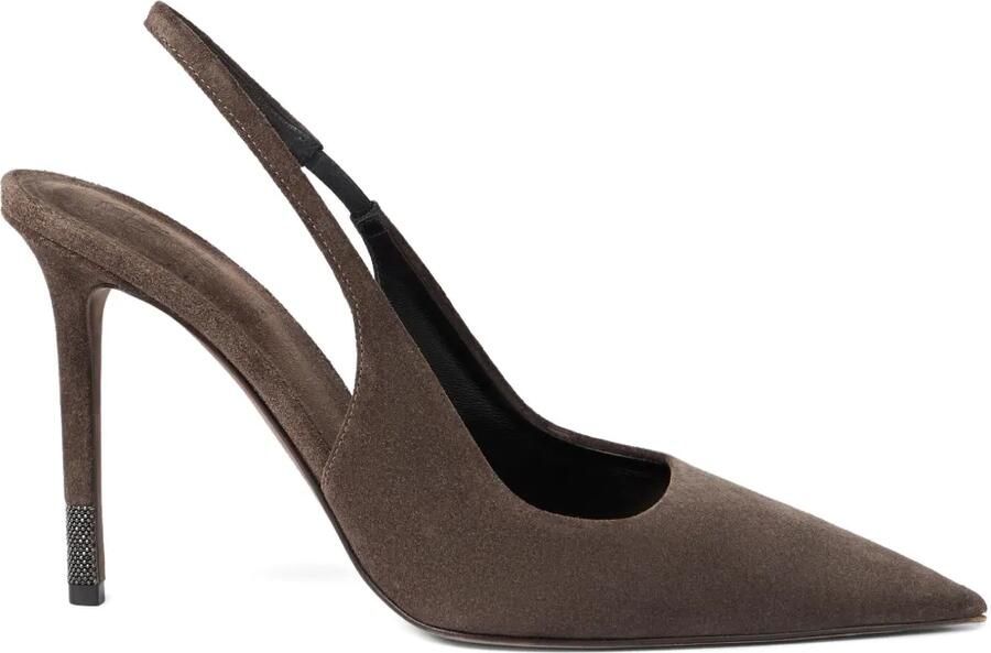 Brunello Cucinelli Suède slingback pumps Bruin