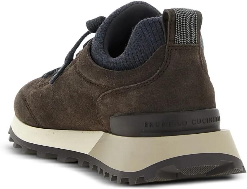 Brunello Cucinelli Suède sneakers Bruin - Foto 3