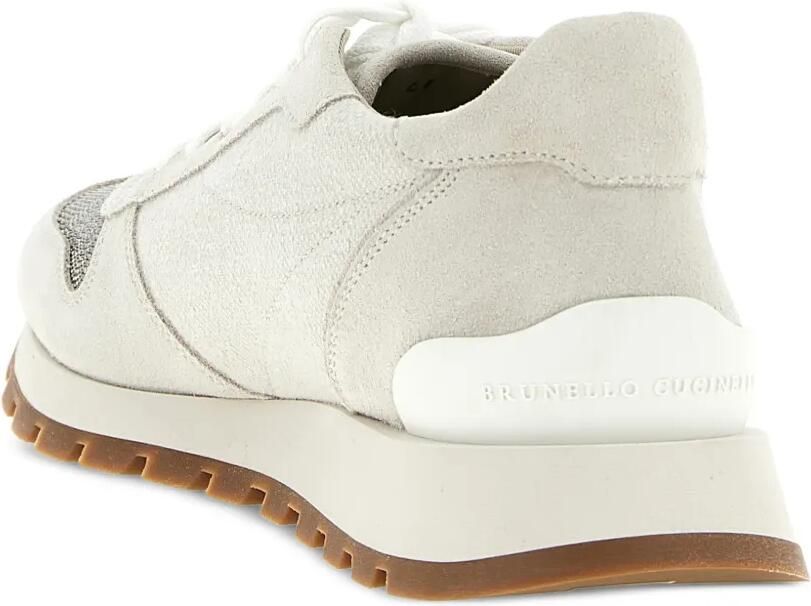 Brunello Cucinelli Suède sneakers met applicatie Beige - Foto 3