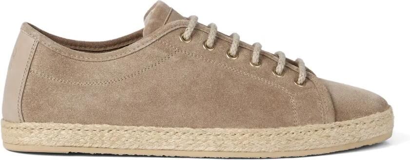 Brunello Cucinelli Suède sneakers met touw Beige