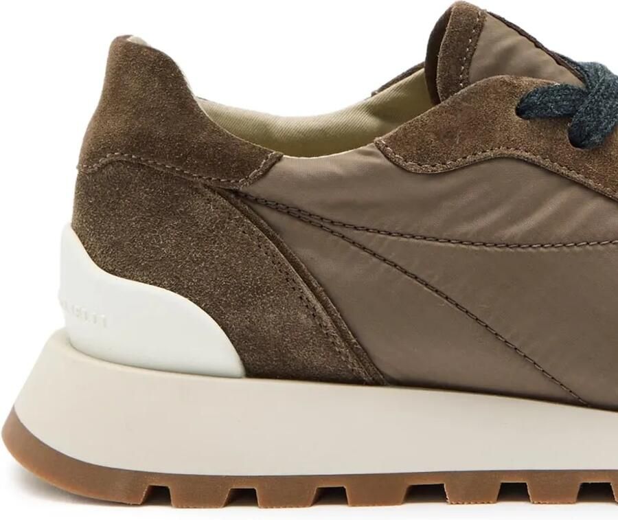 Brunello Cucinelli Suède sneakers met vlakken Bruin - Foto 2