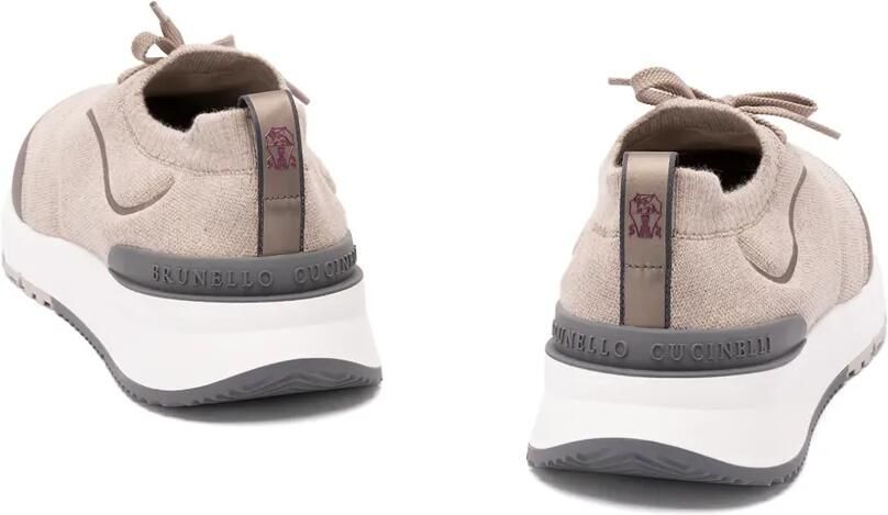 Brunello Cucinelli Techno katoenen gebreide hardloopschoenen met details Beige - Foto 4