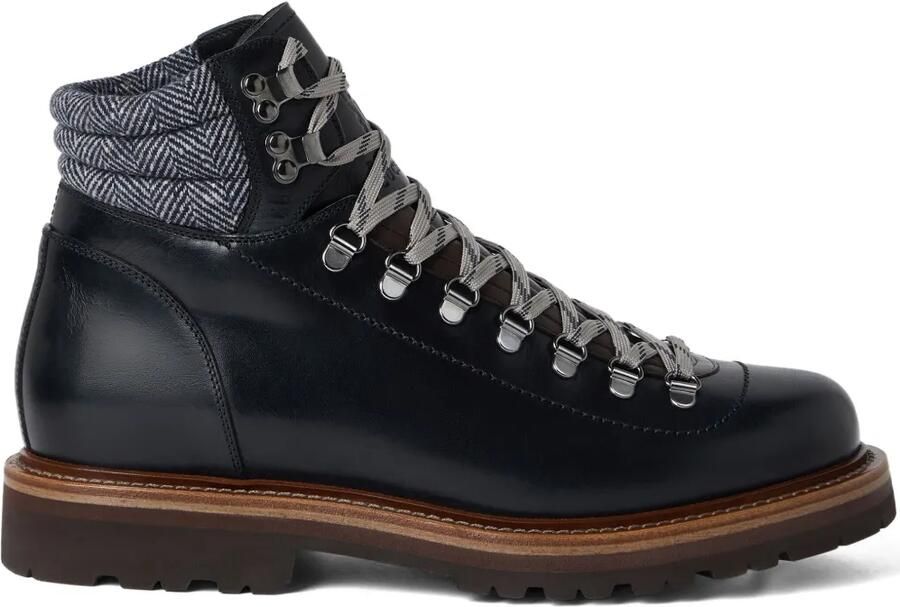 Brunello Cucinelli Wandelschoenen met visgraatpatroon en veters Blauw