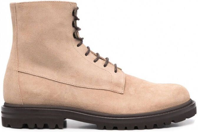 Brunello Cucinelli Enkellaarzen met veters Beige