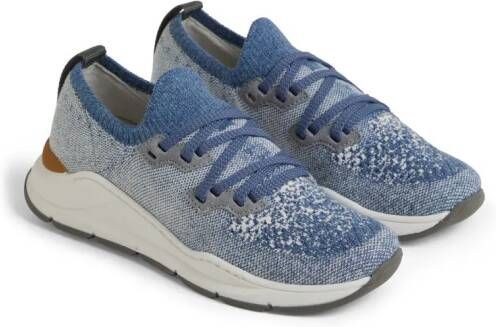 Brunello Cucinelli Kids Gebreide sneakers Blauw