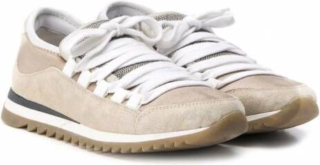 Brunello Cucinelli Kids Vetersneakers Beige