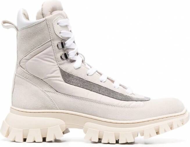 Brunello Cucinelli Laarzen met vlakken Beige
