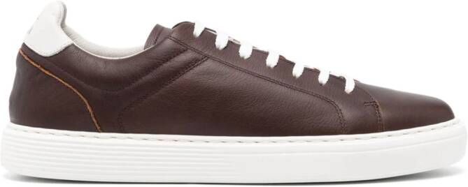 Brunello Cucinelli lace-up leather sneakers Bruin