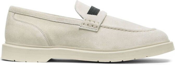 Brunello Cucinelli Leren loafers Wit