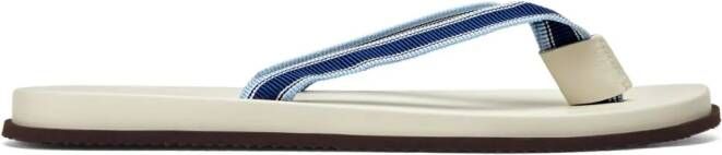 Brunello Cucinelli Leren teenslippers Blauw