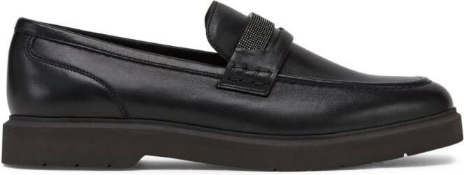 Brunello Cucinelli Loafers met kristallen Zwart