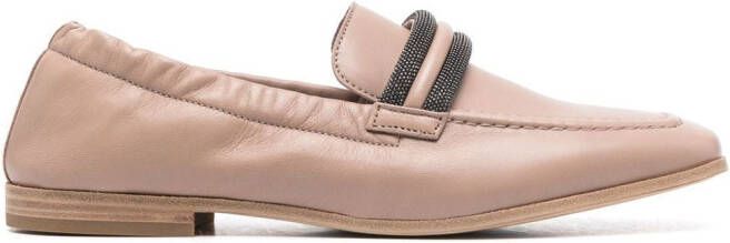Brunello Cucinelli Loafers met vierkante neus Roze