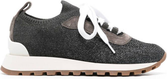 Brunello Cucinelli Low-top soksneakers Grijs