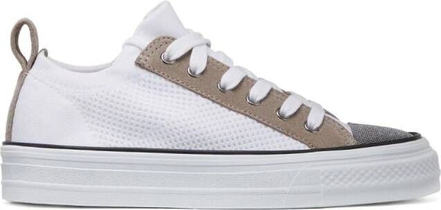 Brunello Cucinelli Sneakers met vlakken en monili detail Wit