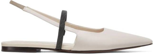 Brunello Cucinelli Monile slingback ballerina's Beige