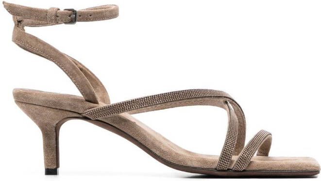 Brunello Cucinelli Sandalen met lage hak Bruin