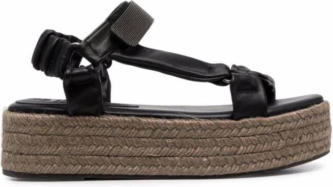 Brunello Cucinelli Sandalen met plateauzool Zwart