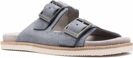 Brunello Cucinelli Slippers met gespdetail Grijs