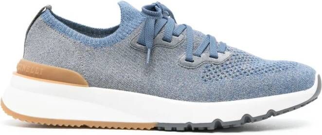 Brunello Cucinelli Sneakers met mesh vlak Blauw